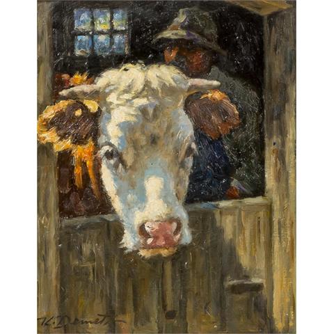 DEMETZ, KARL (1909-1986) „Kuh im Stall“