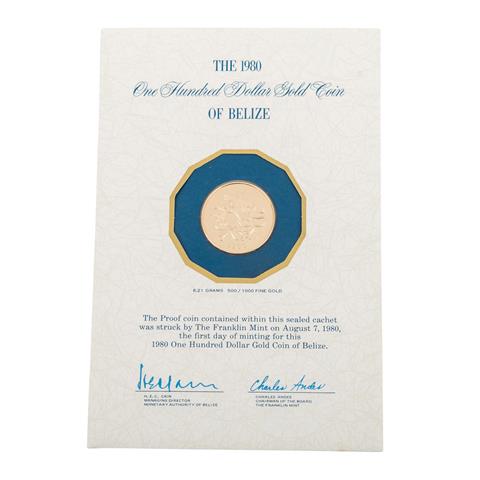 Belize / Britisch Honduras - 100 Dollars 1980, GOLD,