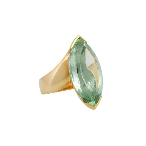 JACOBI Unikat Ring mit grünem Beryll von 31,39 ct (punziert),