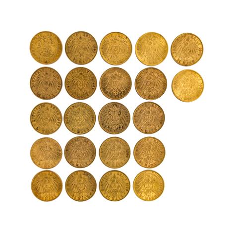 Preussen/GOLD - 22 x 20 Goldmark Wilhelm II.,
