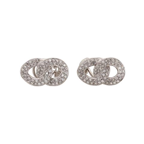 MEISTER Ohrringe ausgefasst mit Diamanten zus. ca. 1,8 ct,