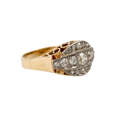 Ring mit Altschliffdiamanten zus. ca. 0,5 ct,
