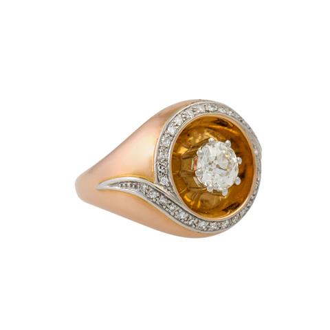 Ring mit Altschliffdiamant von ca. 0,95 ct,