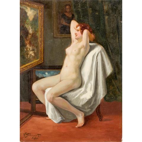 SCHIVERT, VICTOR (1863-1929), "Im Atelier",