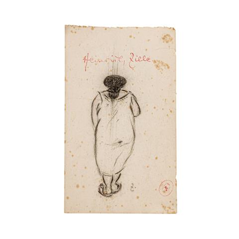 ZILLE, HEINRICH (1858-1929) "Frau mit dem Rücken zugewandt in Unterhemd und Pantoffeln"