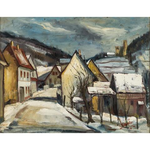 STRAUB, LUDWIG (1905-1976) "Winterabend an der Bergstrasse"