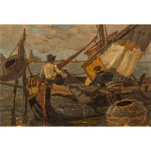 DILL, LUDWIG (1848-1940), "Fischerboot vor Chioggia",
