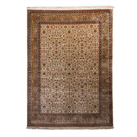 Orientteppich aus Seide. KASHMIR/IRAN, 20. Jh., 338x240 cm.