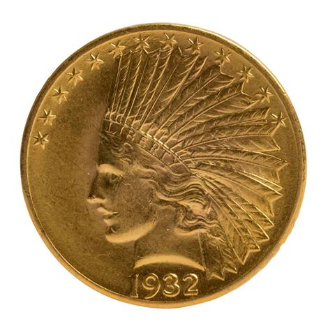 USA/GOLD - 10 Dollars 1932, Indian Head,