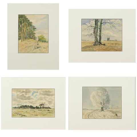 UMGELTER, HERMANN (Stuttgart 1891-1962), 4 Landschaften in Stimmung der vier Jahreszeiten,