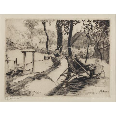 ECKENER, ALEXANDER (1870-1944), "Familie im sommerlichen Garten",