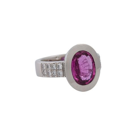 Eleganter Ring mit pinkfarbenem Saphir