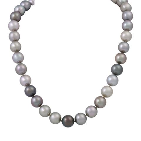 Tahiti Perlenkette mit brillantbesetzter Schließe,