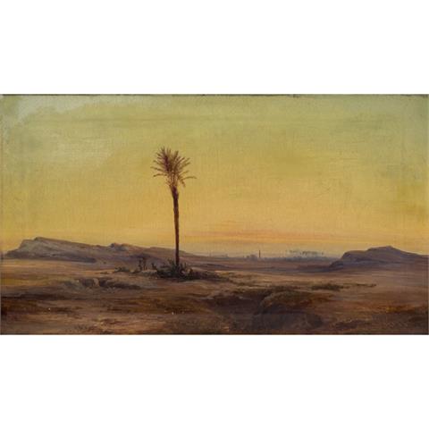GEORGI, FRIEDRICH OTTO (Leipzig 1819-1874 Dresden), "Palme in der Savanne", wohl Ägypten,