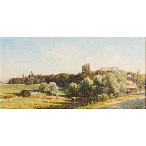 KRATSCHKOWSKIJ, JOSEF JESTAFIEWITSCH (auch Krackovskij, Iosif E., 1854-1914), "Landschaft mit Schloss",