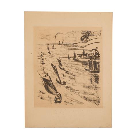 PECHSTEIN, HERMAN MAX (1881-1955), "Boote auf dem Haff", 1917,