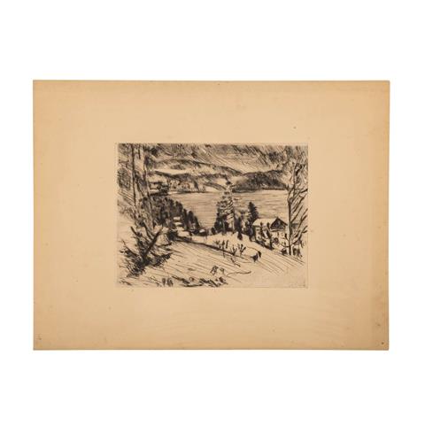CORINTH, LOVIS (1858-1925), "Gebirgssee", Motiv vom Walchensee im Winter,