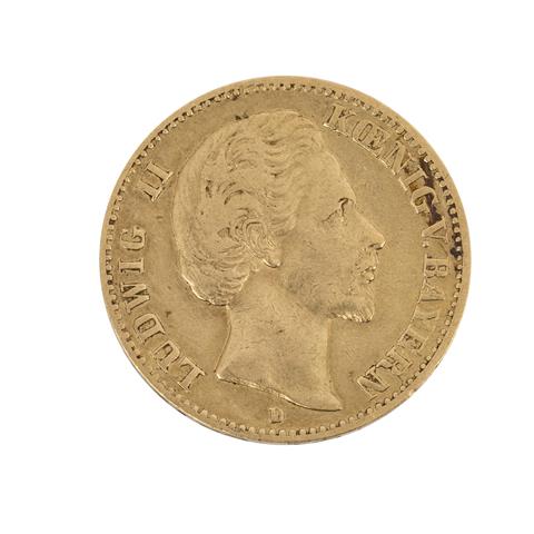Bayern/GOLD - 10 Mark 1872 D Ludwig II.,