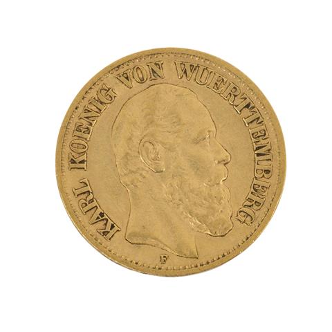 Württemberg/GOLD - 10 Mark 1878 F