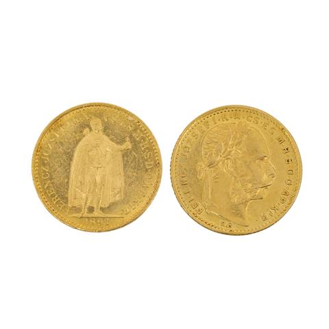 Ungarn/GOLD - 8 Florin 1884 KB sowie
