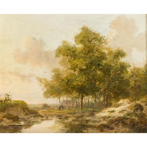SCHELFHOUT, ANDREAS (1787-1870), "Haus unter Bäumen in den Dünen",