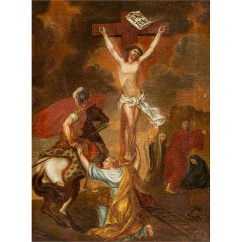RELIGIÖSER MALER DES 18. JAHRHUNDERTS "Jesus am Kreuz".