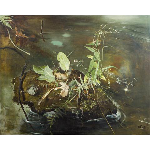 KRIEGEL, WILLI (auch Willy, Dresden 1901-1966 Starnberg), "Pflanzen auf einem Stein im Wasser",