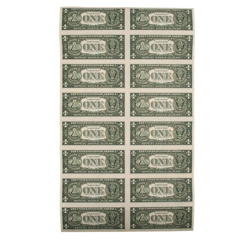USA - Banknotenbogen 16 x 1 Dollar,