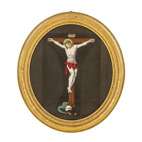 KÜNSTLER/IN 19. Jh., "Christus am Kreuz",