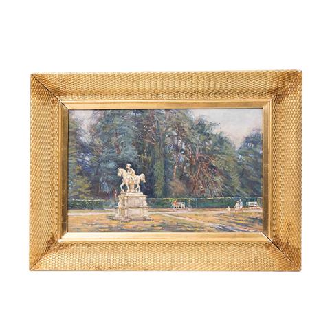SAIZEV, N. E. (russischer Maler 20. Jh.), "Sanssouci, das Reiterstandbild Friedrich des Großen im Park",