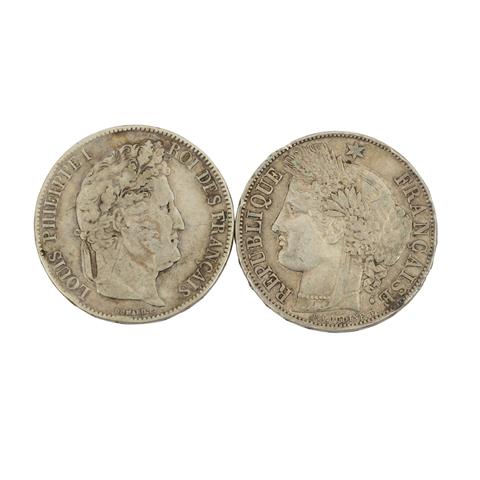 Frankreich -  Francs 1839 und 1870,
