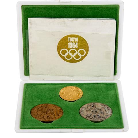 JAPAN - 3tlg. Medaillen-Set Tokyo 18. Olympaide 1964