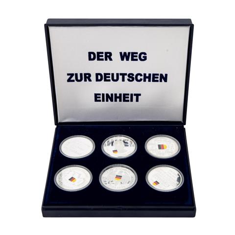 BRD Silbergedenkmedaillen Set "Der Weg zur Deutschen Einheit" -