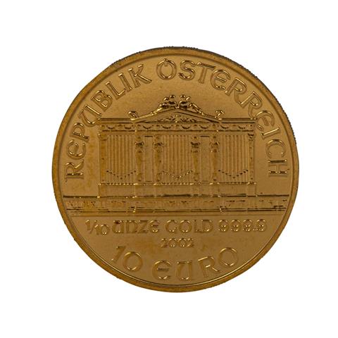 Österreich - 10 Euro 2002, 1/10 Unze Gold,