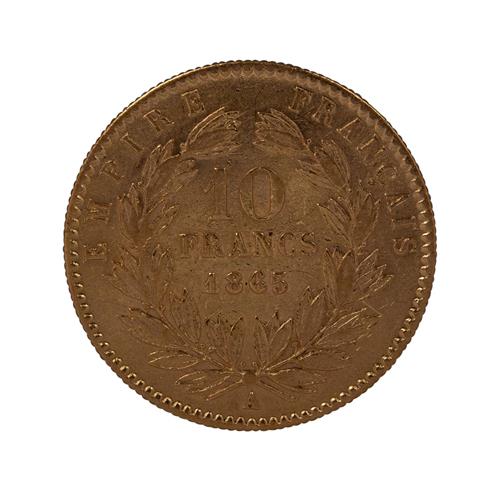 Frankreich - 10 Francs 1865/A,