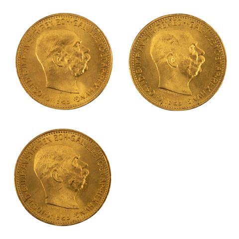 Österreich/GOLD - 3 x 20 Kronen 1915 NP,