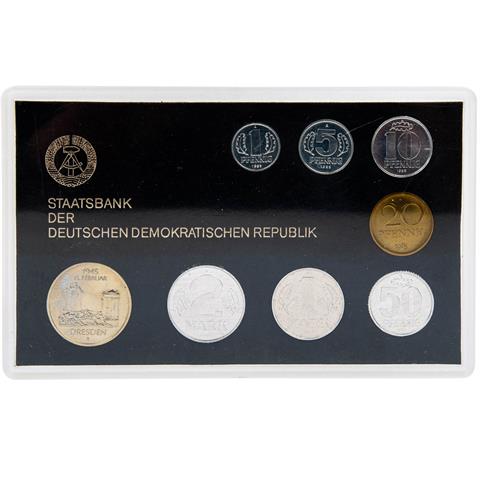 DDR Kursmünzensatz 1985 'Dresdener Frauenkirche' 1 Pf. bis 5 Mark