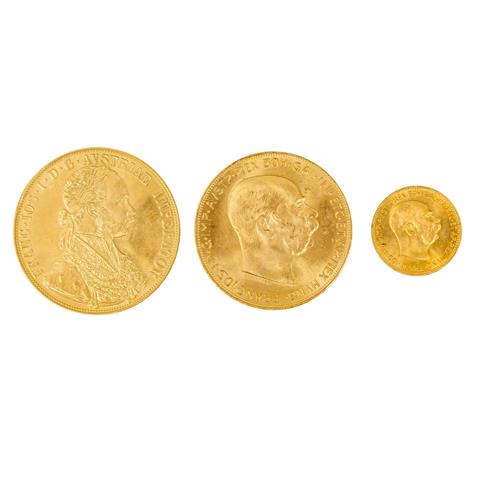 Österreich/GOLD - Lot mit 100 Kronen,
