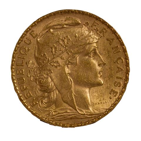 Frankreich/GOLD - 20 Francs 1912 Coq/Marianne,
