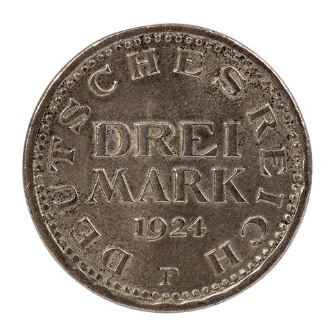 Deutsches Reich - 3 Mark 1924/F