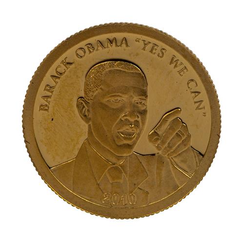 Cook Inseln - 10 Dollars 2010, Barack Obama, 1 Gramm Gold,