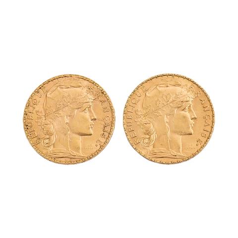 Frankreich - 2 x 20 Francs 1912 und 1914,