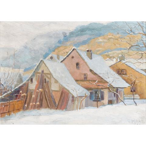 HAAS, GUSTAV (1889-1953) "Verschneite Hütte"