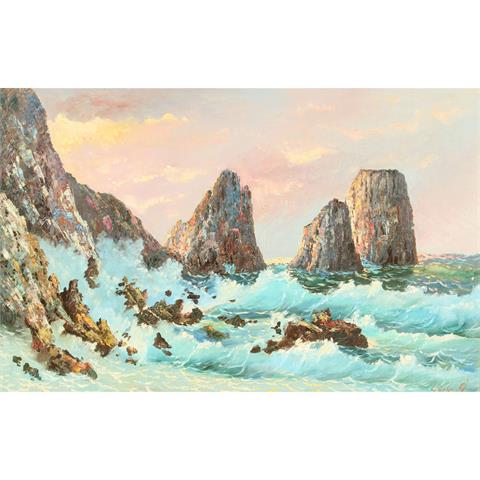 LUIGI, G. (italienischer Künstler 20. Jh.), "Capri, die Felsenküste",