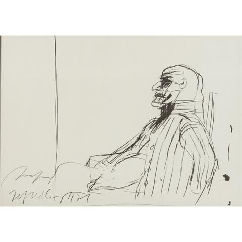 HRDLICKA, ALFRED (1928-2009), "Sitzender Mann im Profil",