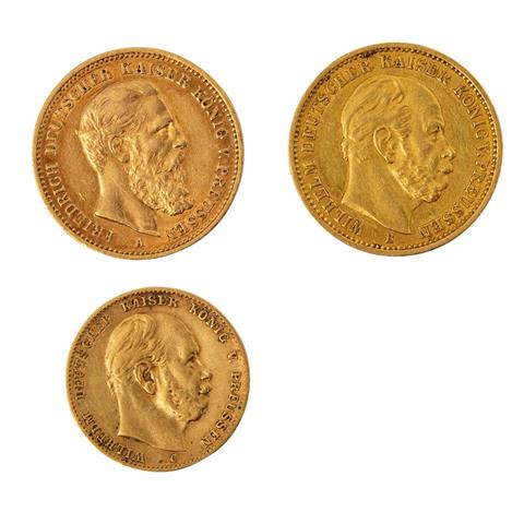 Preussen/GOLD - Konvolut mit 10 Mark 1873 C