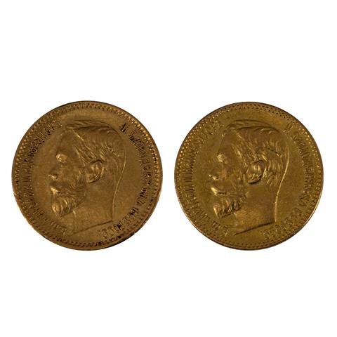 Russland - 2 x 5 Rubel, 1897, 1901,