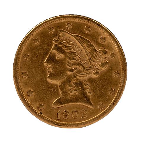 USA/GOLD - 5 Dollars 1902 Liberty Head,