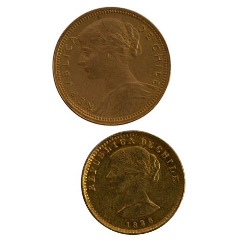 Chile/GOLD - Konvolut: 10 Pesos 1896