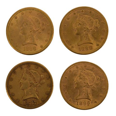 USA/GOLD - 4 x 10 Dollars Liberty Head
